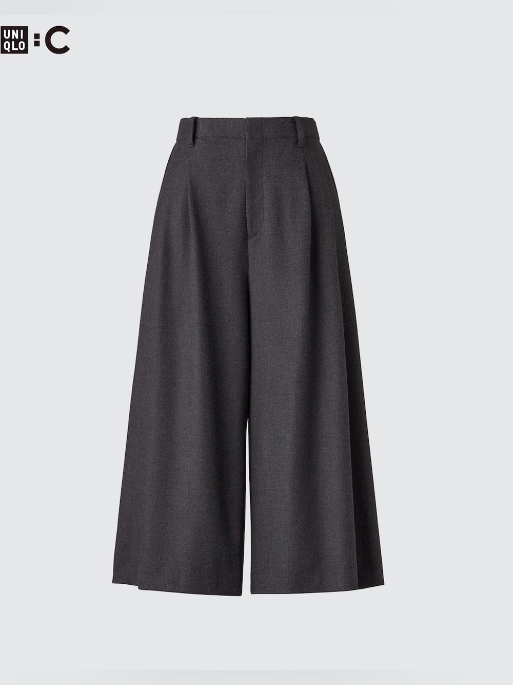 Uniqlo Women's Wide-Leg Culotte Pant in Charcoal Gray